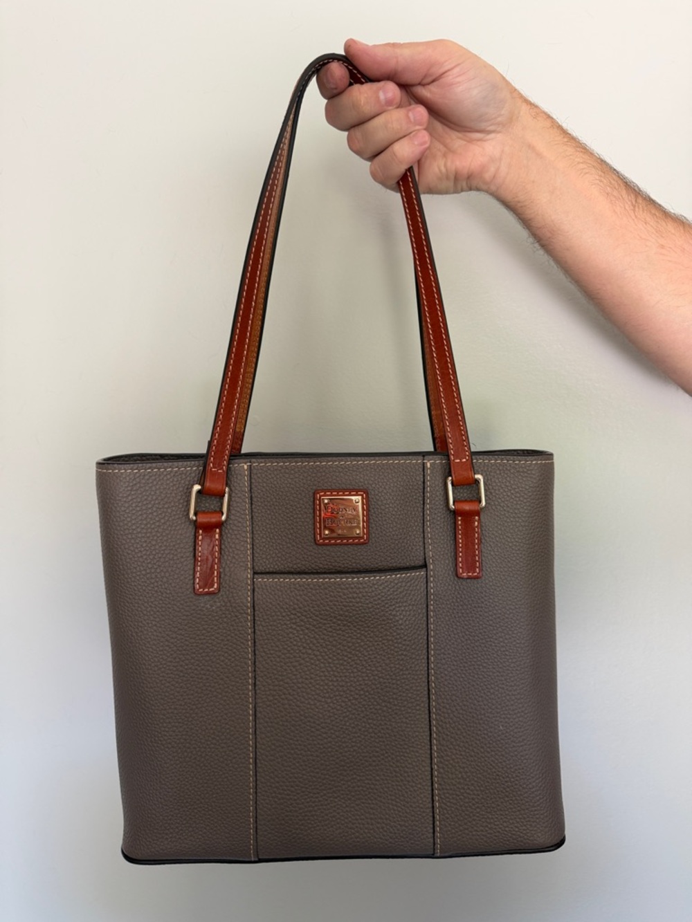 Dooney & Bourke Lexington Tote with Brown Handles